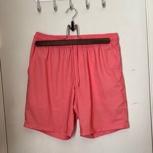 Men’s Coral Pink Drawstring Swim Shorts
